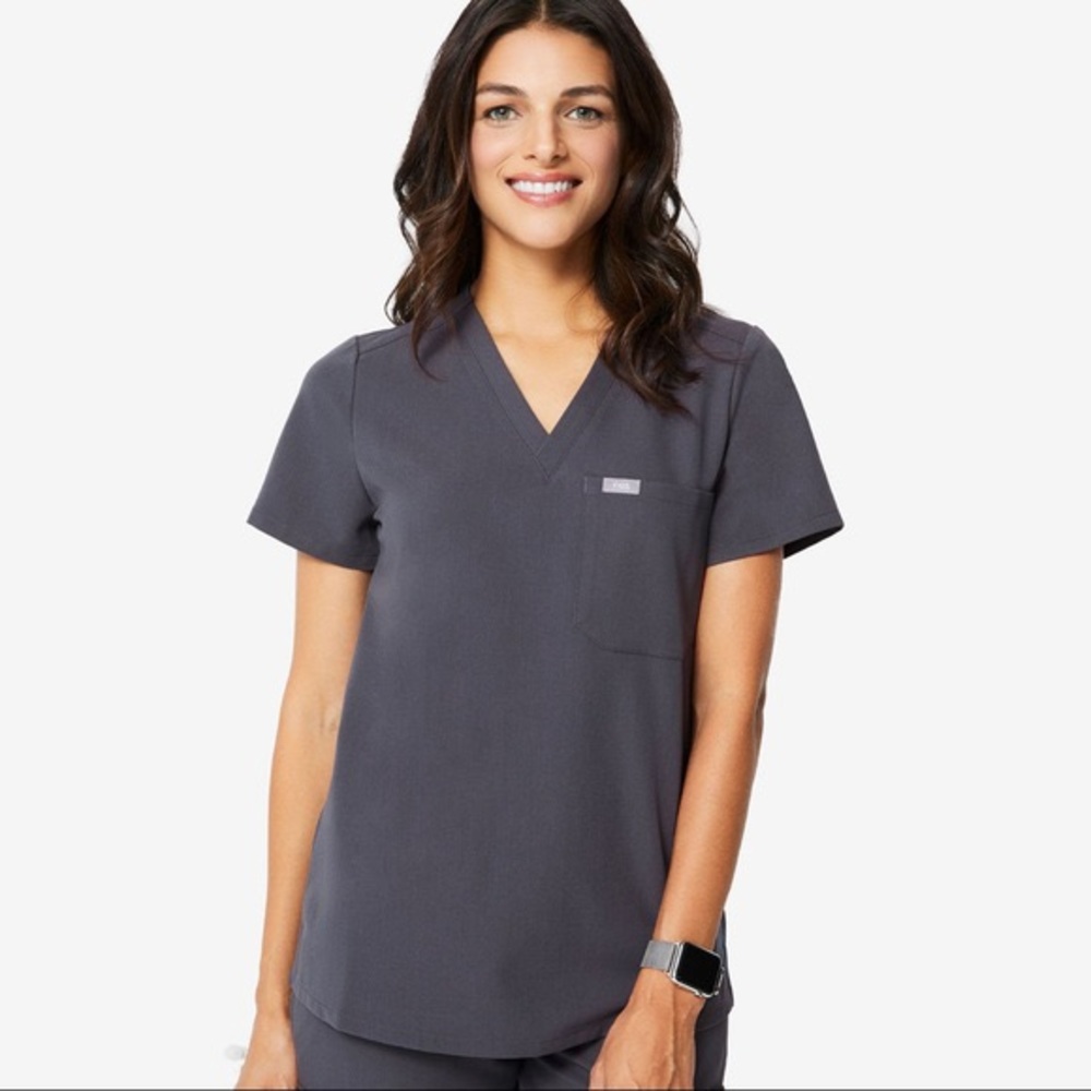 NWT Figs Charcoal Catarina Scrub Top, Size Small